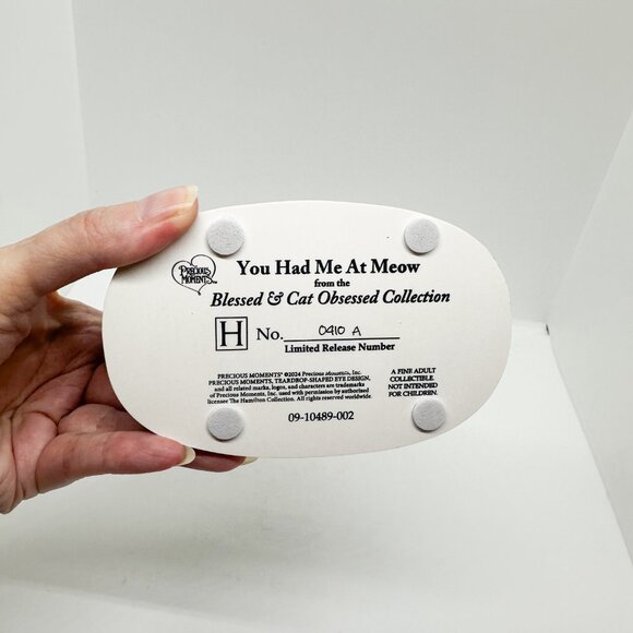 SOLD NIB Hamilton Collection Precious Moments Cat Obsessed Ceramic Figurine - Picture 7 of 7